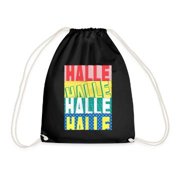 Halle Germany City Font Skyline Home - Drawstring Bag - black - Front