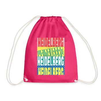 Heidelberg Deutschland Stadt Schrift Skyline - Turnbeutel - Fuchsia - Vorne