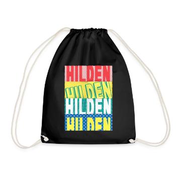Hilden Germany City Font Skyline - Drawstring Bag - black - Front