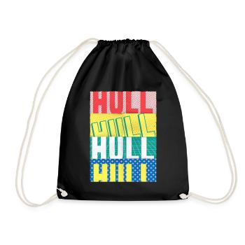 Hull Angleterre UK City Font Skyline Accueil - Sac de sport léger - noir - Devant