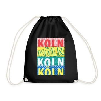 Cologne Germany City Font Skyline - Drawstring Bag - black - Front