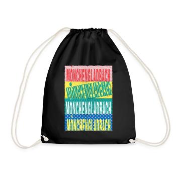 Mönchengladbach Germany City Font Skyline - Drawstring Bag - black - Front