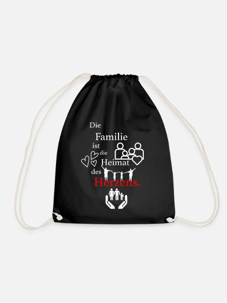 Süßes Famillien Design - Turnbeutel - Schwarz