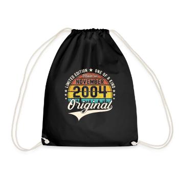 Cadeau original du 18e anniversaire de novembre 2004 - Sac de sport léger - noir - Devant