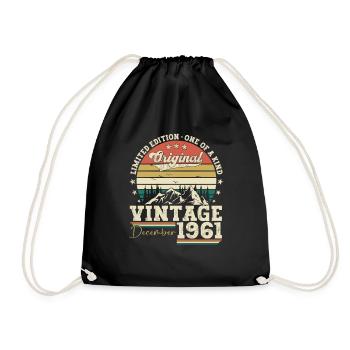 Original December 1961 61st birthday gift - Drawstring Bag - black - Front