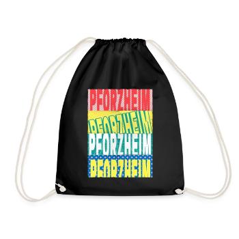 Pforzheim Germany City Font Skyline - Drawstring Bag - black - Front