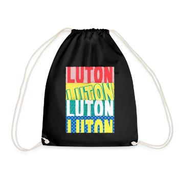 Luton Angleterre Royaume-Uni City Font Skyline Accueil - Sac de sport léger - noir - Devant