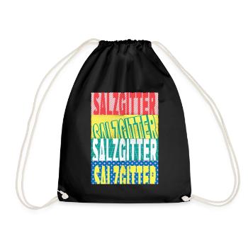Salzgitter Germany City Font Skyline - Drawstring Bag - black - Front