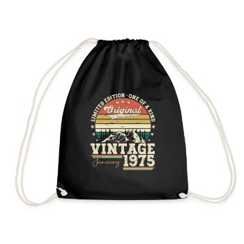 Né 1975 Janvier 48ème anniversaire Homme cadeau - Sac de sport léger - noir - Devant