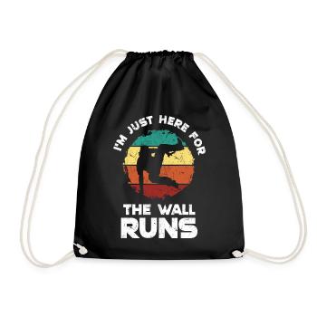Parkour Geschenk | Freerunning Sport Parkur Spruch - Turnbeutel - Schwarz - Vorne