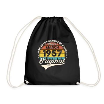 66e anniversaire Mann Original March Né en 1957 - Sac de sport léger - noir - Devant