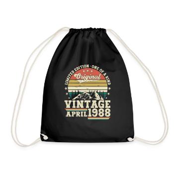 35e anniversaire homme Original April Né en 1988 - Sac de sport léger - noir - Devant