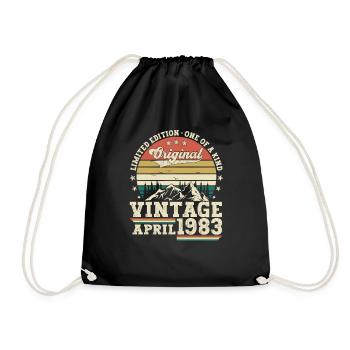 40e anniversaire homme Original April Né en 1983 - Sac de sport léger - noir - Devant