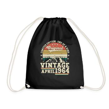 59e anniversaire homme Original April Né en 1964 - Sac de sport léger - noir - Devant