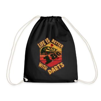 Darts, dartboard, dartboard, darts, darts players - Drawstring Bag - black - Front