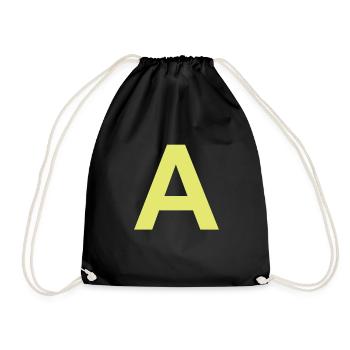 Buchstabe A Gelb Halloween Kostüm Weihnachten - Turnbeutel - Schwarz - Vorne