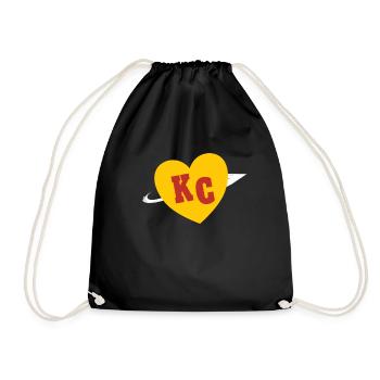 KC Rouge & Jaune Coeur & Flèche KC Kansas City 2 Laisser - Sac de sport léger - noir - Devant