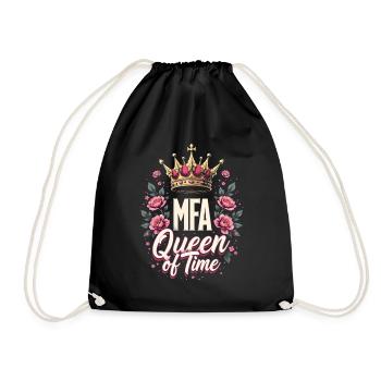 Medizinische Fachangestellte MFA Time Queen Praxis - Turnbeutel - Schwarz - Vorne