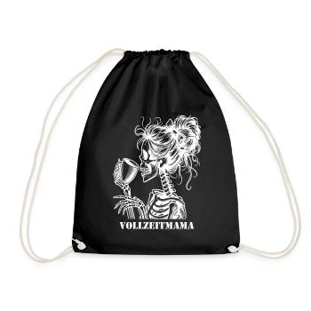 Crâne Maman à temps plein - Sac de sport léger - noir - Devant