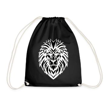 Löwe Premiumdesign - Turnbeutel - Schwarz - Vorne