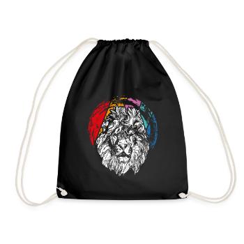 Tête de lion - Sac de sport léger - noir - Devant