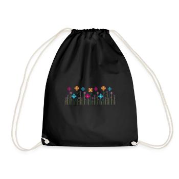 Flower Meadow - Drawstring Bag - black - Front