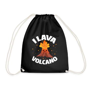 I Lava Volcano - Drawstring Bag - black - Front