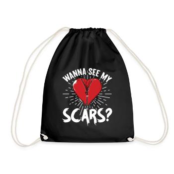 Wanna See My Scars - Heart Surgical Operation - Turnbeutel - Schwarz - Vorne