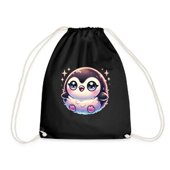 Super Cute Kawaii Baby Penguin - Turnbeutel - Schwarz - Vorne