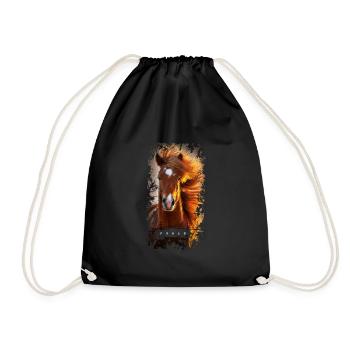 horse - Drawstring Bag - black - Front