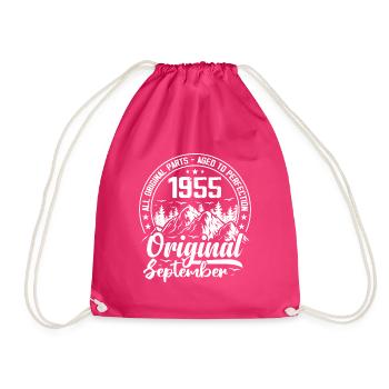 September 1955 Original:69 Jahre altes Geburtstagsgeschenk - Turnbeutel - Fuchsia - Vorne