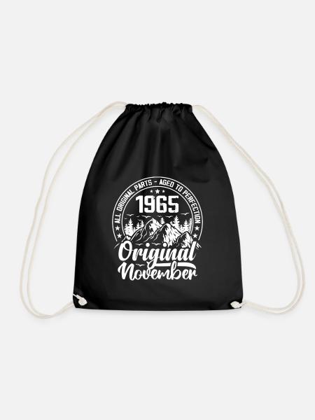 November 1965 Original 59 Jahre altes Geburtstagsgeschenk - Turnbeutel - Schwarz