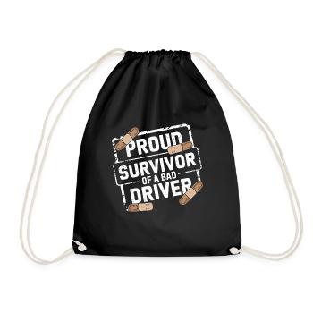 Proud Survivor Of A Bad Driver 2 - Turnbeutel - Schwarz - Vorne