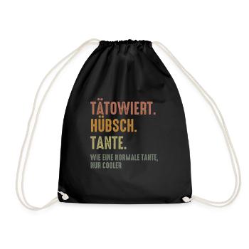 Tätowiert Hübsch Tante - Turnbeutel - Schwarz - Vorne