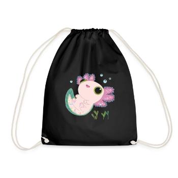Süßes Axolotl - Turnbeutel - Schwarz - Vorne