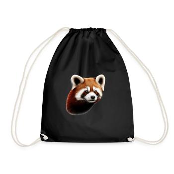 Red panda - Drawstring Bag - black - Front