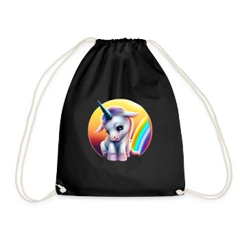 Dépression Licorne Triste Arc-en-ciel - Sac de sport léger - noir - Devant
