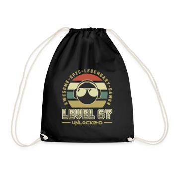 67 - Drawstring Bag - black - Front