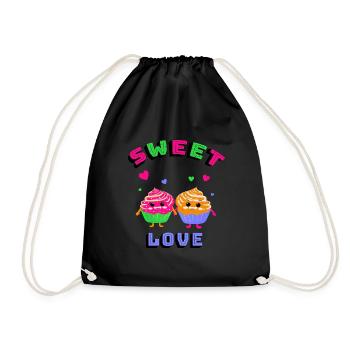 Cupcakes mignons - Sac de sport léger - noir - Devant