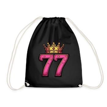 77 Zahl Krone - Turnbeutel - Schwarz - Vorne