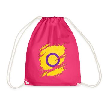 Intersex Pride Flag Ripped Reveal - Turnbeutel - Fuchsia - Vorne