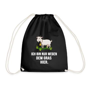vegetarische Ziege "nur wegen gras da" ganja ziege - Turnbeutel - Schwarz - Vorne