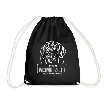 WEIMIFIZIERT Weimaraner Hunde Spruch Wilsigns - Turnbeutel - Schwarz - Vorne