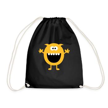 Lustiges Niedliches Monster (Free Hugs) - Turnbeutel - Schwarz - Vorne