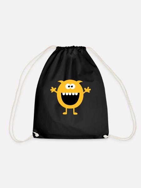 Lustiges Niedliches Monster (Free Hugs) - Turnbeutel - Schwarz