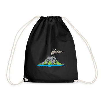 Volcanic eruption supervolcano eruption lava - Drawstring Bag - black - Front