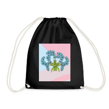 Vintage Blumen Orchideen Bunt - Turnbeutel - Schwarz - Vorne