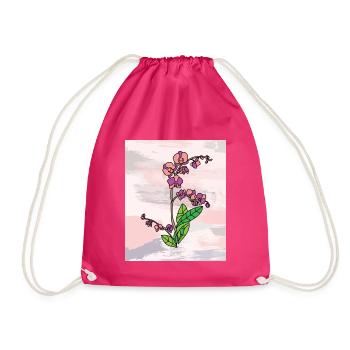Vintage Blumen Orchideen Bunt - Turnbeutel - Fuchsia - Vorne