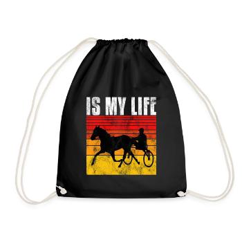 Ma vie est-elle Trabreiter Trabrennen Trabreiten Retro - Sac de sport léger - noir - Devant