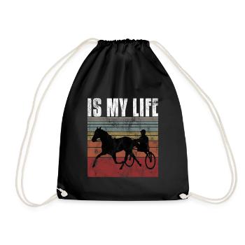 Ma vie est-elle Trabreiter Trabrennen Trabreiten Retro - Sac de sport léger - noir - Devant